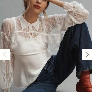 Maeve by Anthropologie Lace Topper Shrug